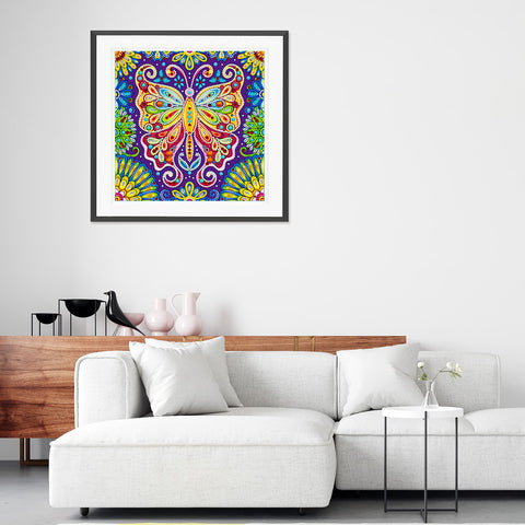 Image of Doodle Butterfly - DIY Diamond Painting Glow in the Dark