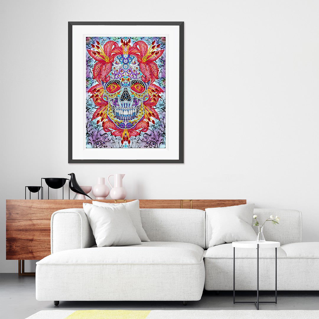 Doodle Skull - DIY Diamond Painting Glow in the Dark