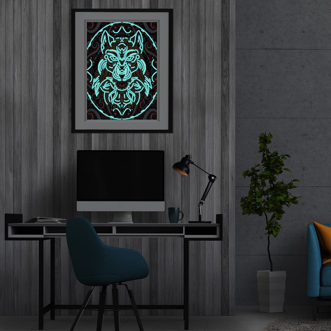 Fierce Wolf - DIY Diamond Painting Glow in the Dark