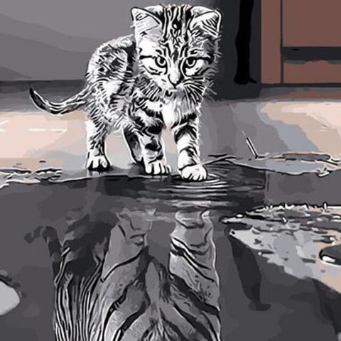 Image of Cat or Tiger ? -  DIY Painting By Numbers