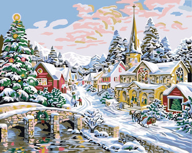 Snow Village - DIY Painting By Numbers