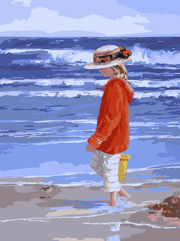 Image of Girl in the Sand - DIY Painting By Numbers