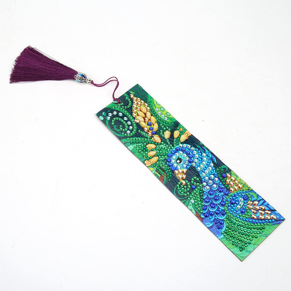 Elegant Peacock - Diamond Painting Bookmark