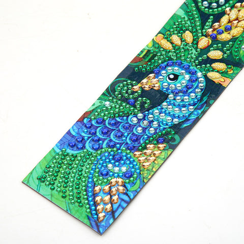 Image of Elegant Peacock - Diamond Painting Bookmark