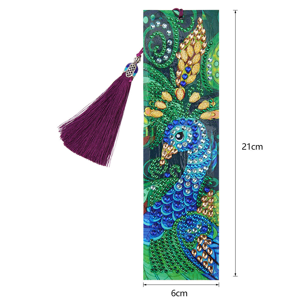 Elegant Peacock - Diamond Painting Bookmark