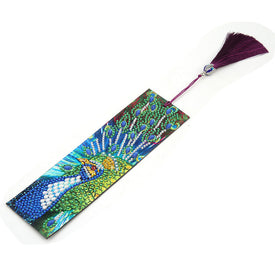 Closeup Peacock - Diamond Painting Bookmark