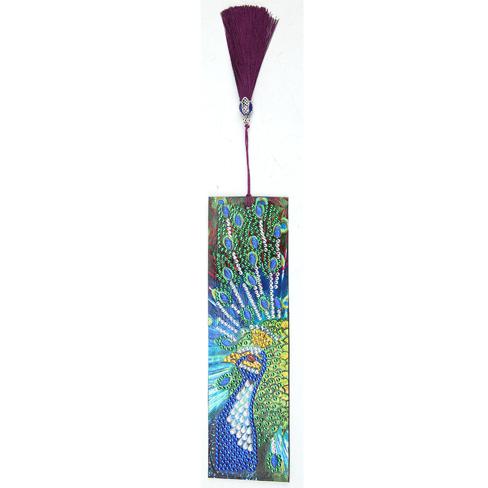Closeup Peacock - Diamond Painting Bookmark