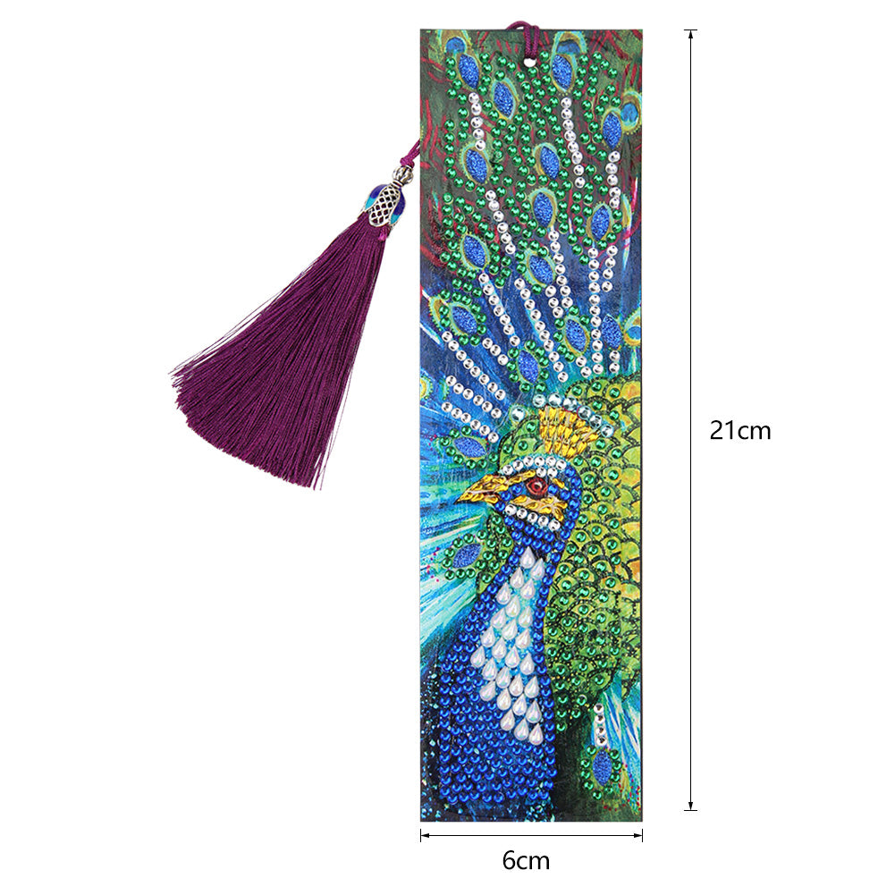 Closeup Peacock - Diamond Painting Bookmark