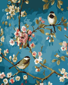 Bird in a Blossom Tree - DIY Painting By Numbers