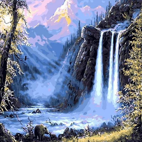 Image of Beautiful Waterfall - DIY Painting By Numbers