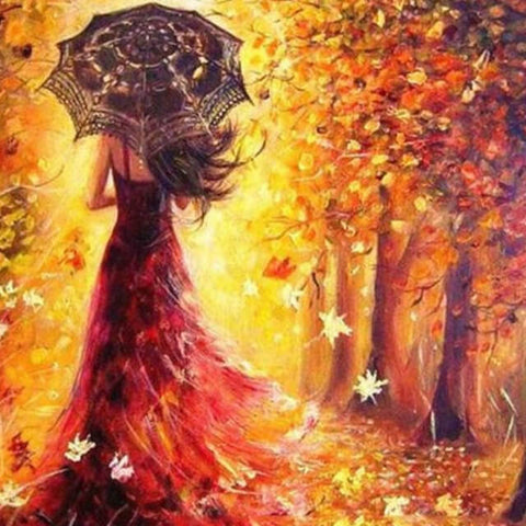 Image of Beautiful Women  in the Autumn - DIY Painting By Numbers