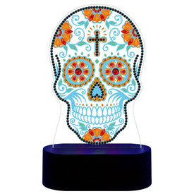 Mandala Skull - DIY Diamond Painting Glow in the Dark Lamp