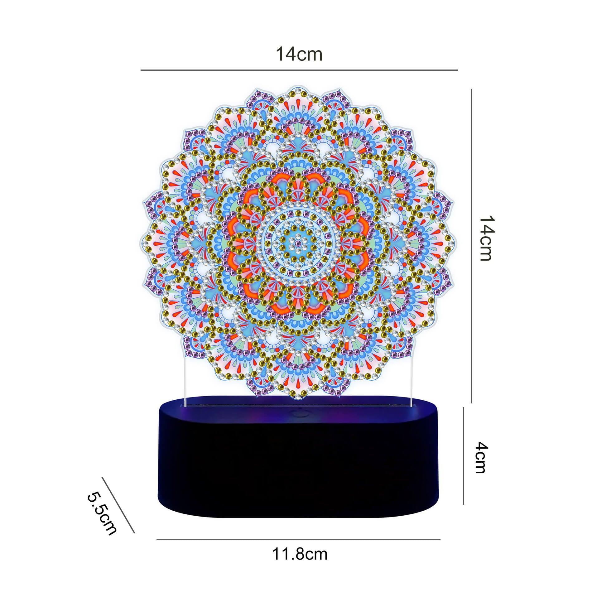 Mandala - DIY Diamond Painting Glow in the Dark Lamp