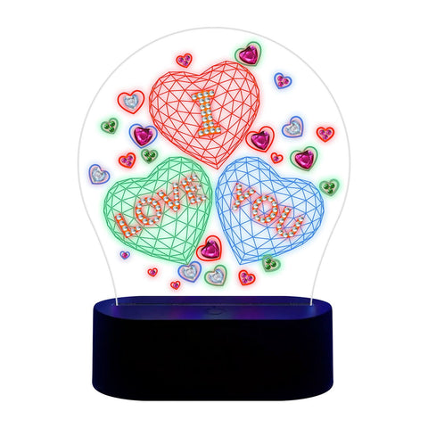 Image of I Love You - DIY Diamond Painting Glow in the Dark Lamp