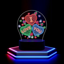 I Love You - DIY Diamond Painting Glow in the Dark Lamp