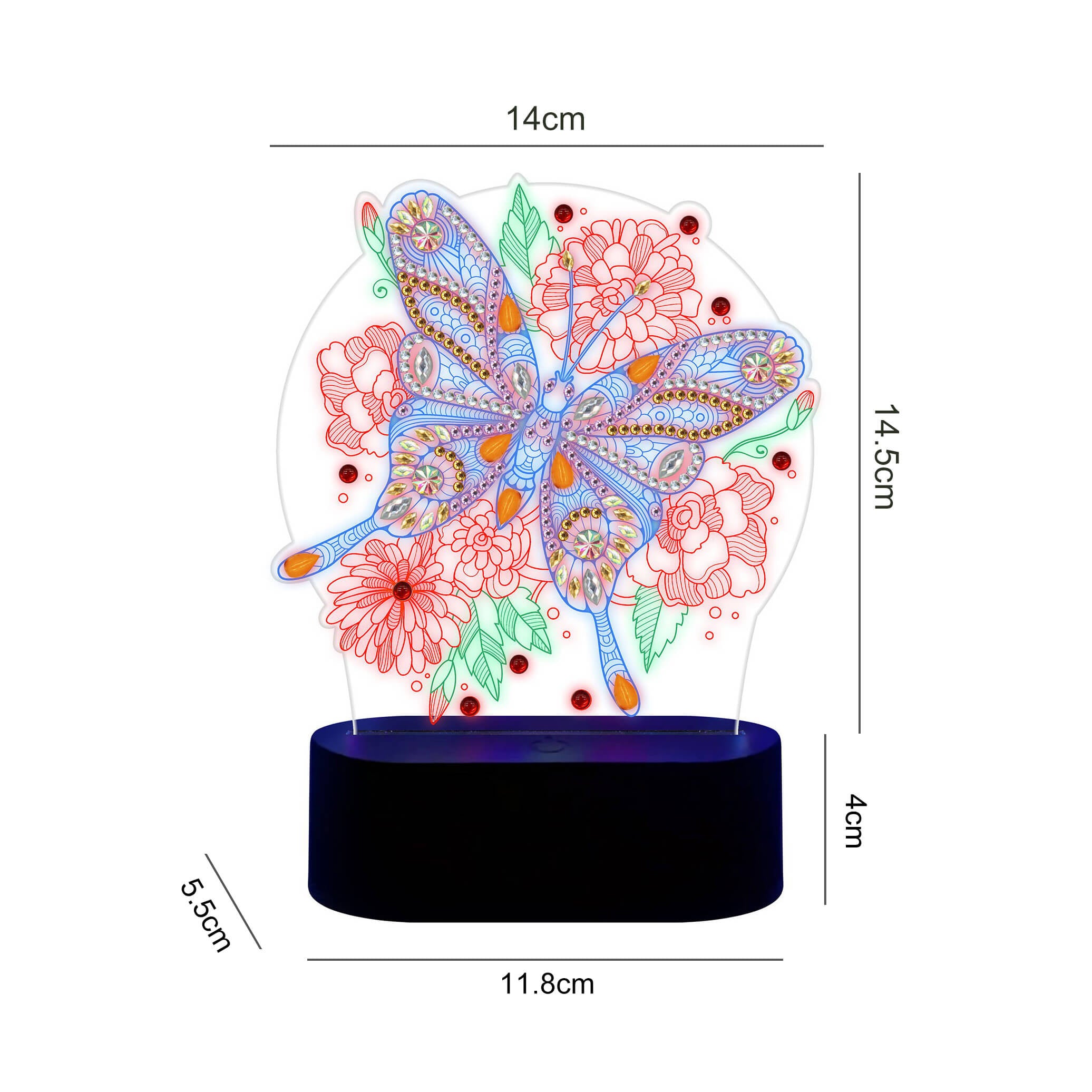 Butterfly - DIY Diamond Painting Glow in the Dark Lamp