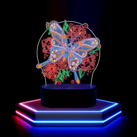 Butterfly - DIY Diamond Painting Glow in the Dark Lamp