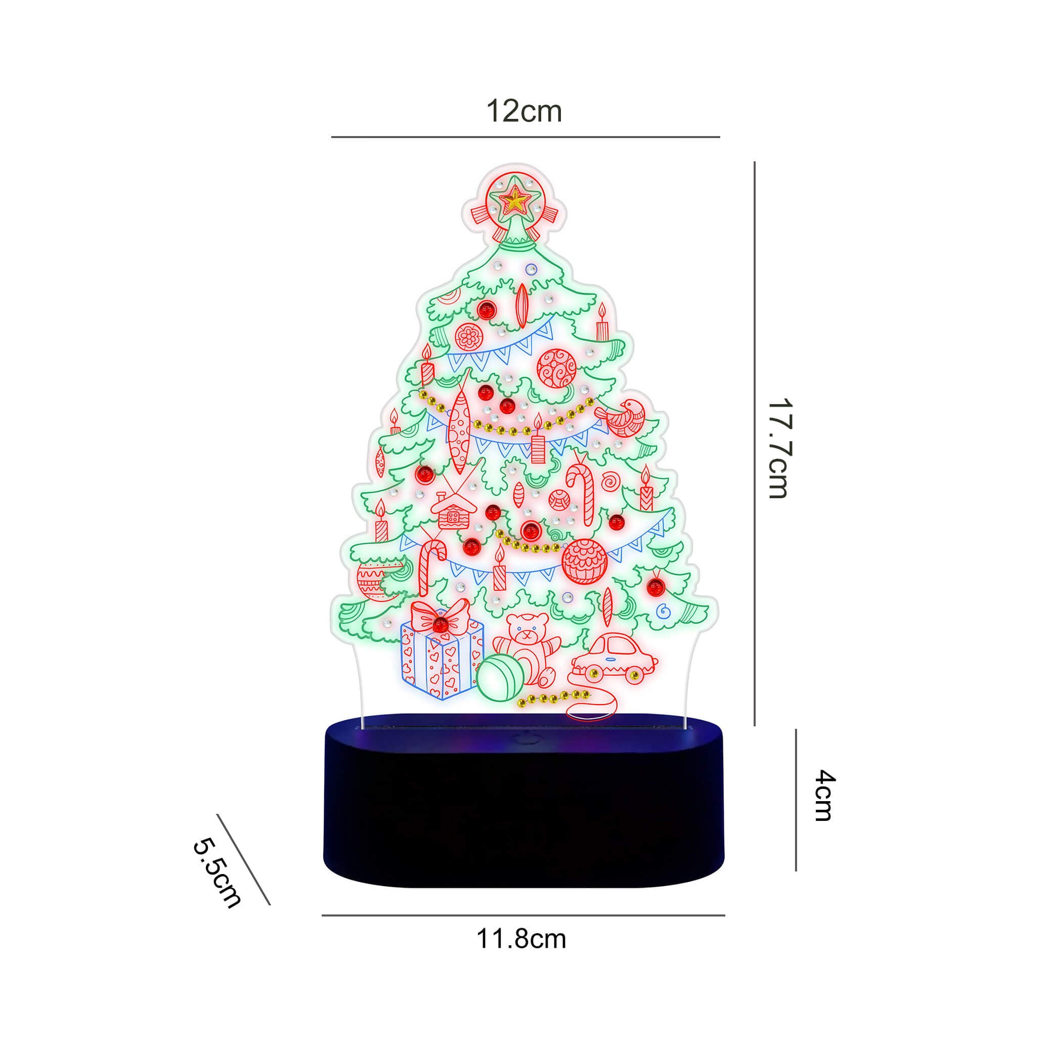 Christmas Tree - DIY Diamond Painting Glow in the Dark Lamp