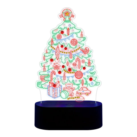 Image of Christmas Tree - DIY Diamond Painting Glow in the Dark Lamp