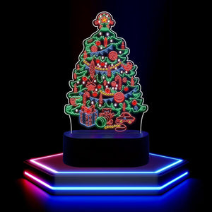 Christmas Tree - DIY Diamond Painting Glow in the Dark Lamp