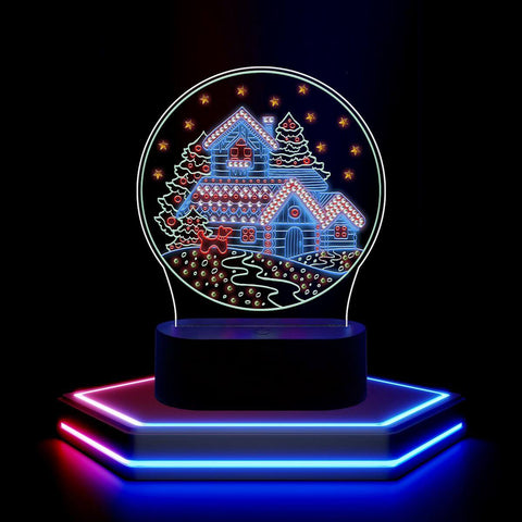 Image of Happy House - DIY Diamond Painting Glow in the Dark Lamp