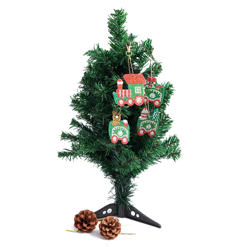 Christmas Train (4pcs) - DIY Diamond Painting Keychain