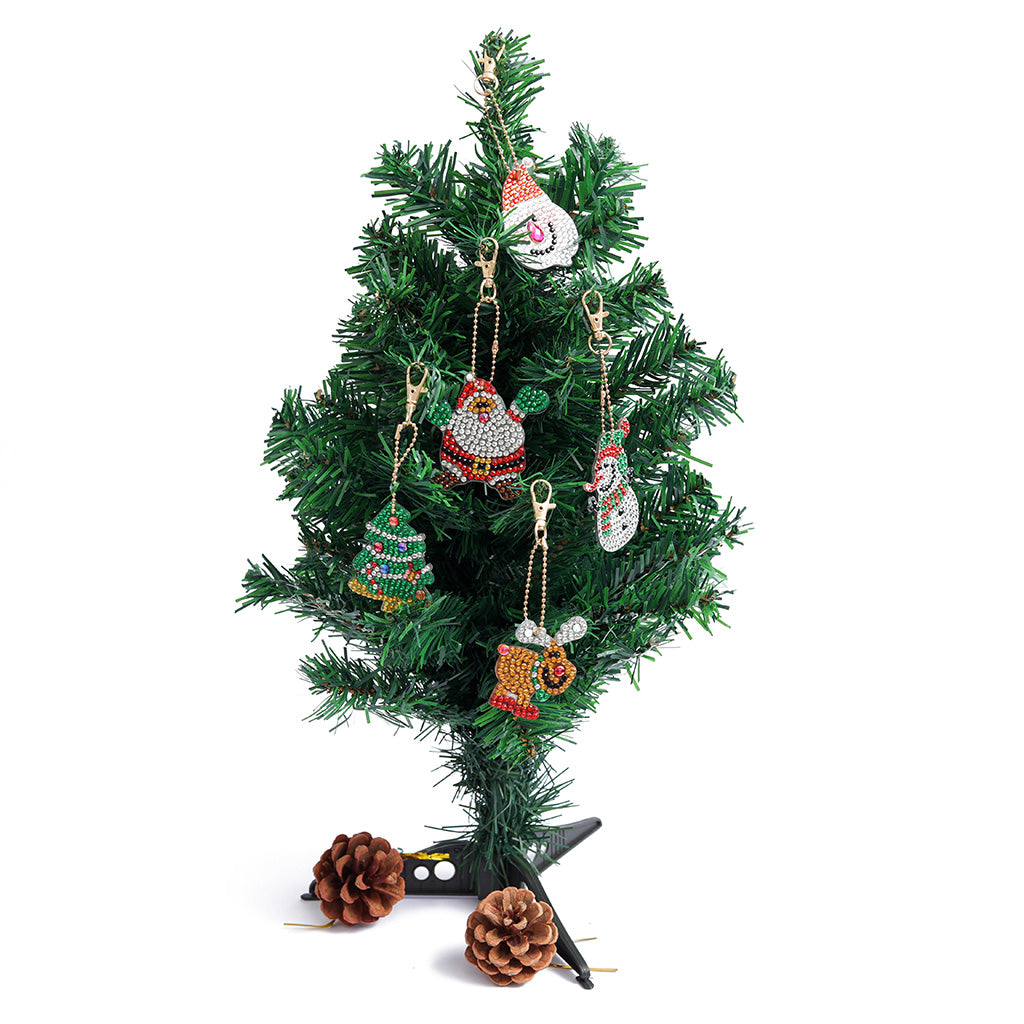 Happy Christmas (5pcs) - DIY Diamond Painting Keychain