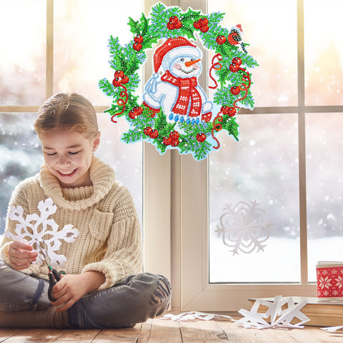 Image of Snowman Wreath  - 5D DIY Diamond Painting Wall Decoration
