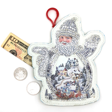 Image of White Santa Clause - DIY Diamond Painting Luggage Tag