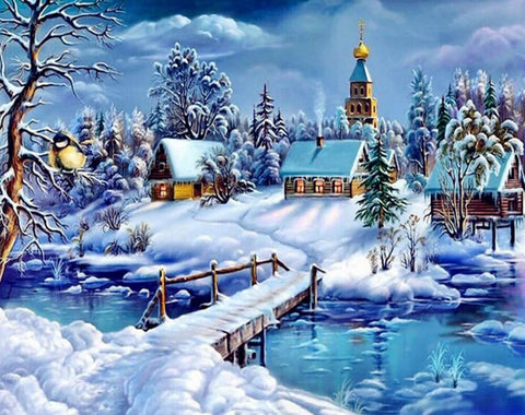 Image of Winter Village - DIY Painting By Numbers