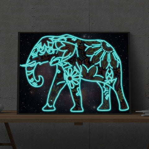 Image of Elephant - DIY Diamond Painting Glow in the Dark
