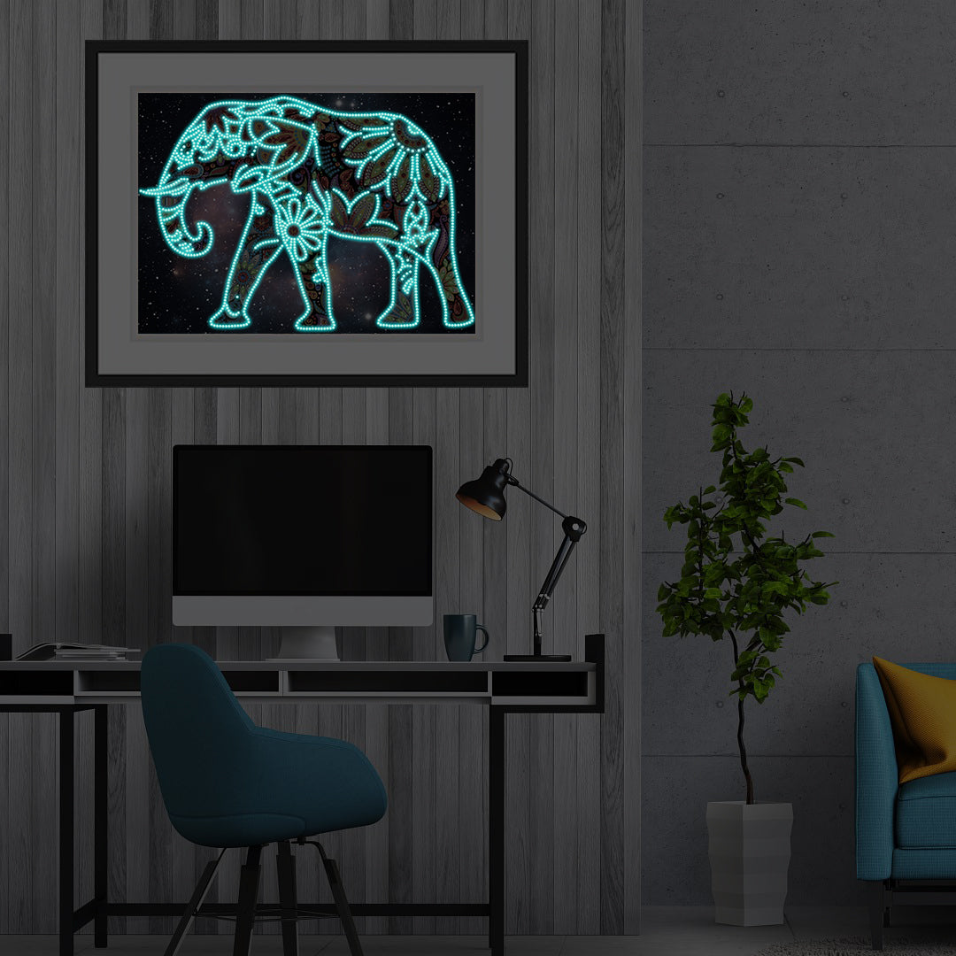 Elephant - DIY Diamond Painting Glow in the Dark