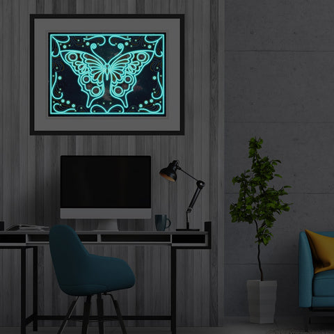 Image of Butterfly - DIY Diamond Painting Glow in the Dark