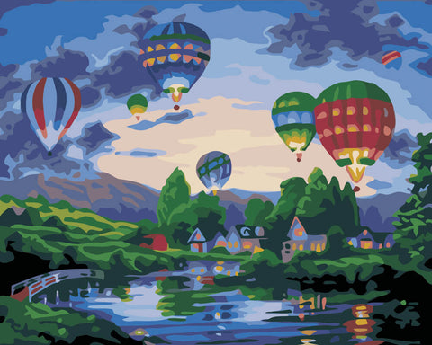 Image of Hot Air Balloons - DIY Painting By Numbers