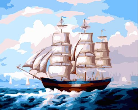 Image of Sailing Boat - DIY Painting By Numbers