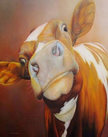 Image of Adorable Cow - DIY Painting By Numbers