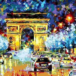 Arc de Triomphe at Night -  DIY Painting By Numbers