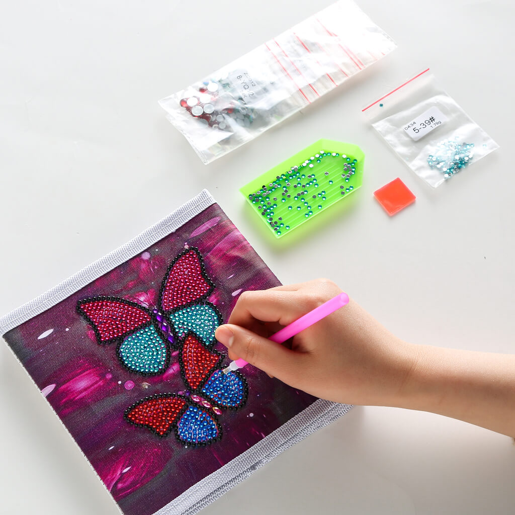 Pink Butterfly - DIY Diamond Collapsible Storage Basket