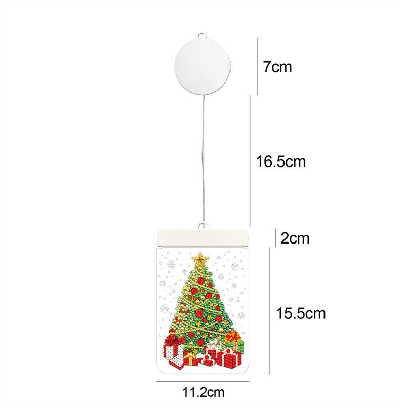 DIY Diamond Painting LED Hanging Light Lamp Christmas Tree Ornaments