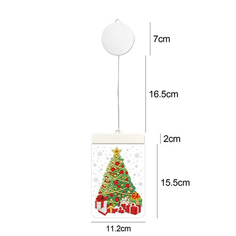 Image of DIY Diamond Painting LED Hanging Light Lamp Christmas Tree Ornaments