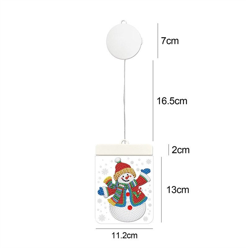 DIY Diamond Painting LED Hanging Light Lamp Christmas Tree Ornaments