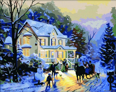 Image of Winter Village - DIY Painting By Numbers