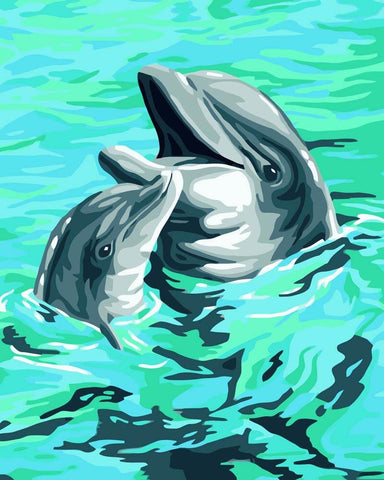 Image of Dolphins - DIY Painting By Numbers