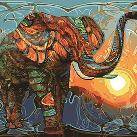 Image of Elephant Abstract - DIY Painting By Numbers