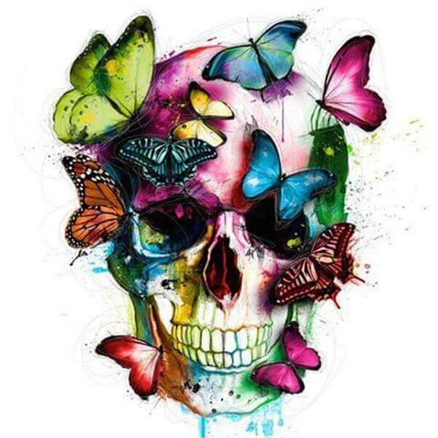 Image of Skull Butterflies - DIY Painting By Numbers
