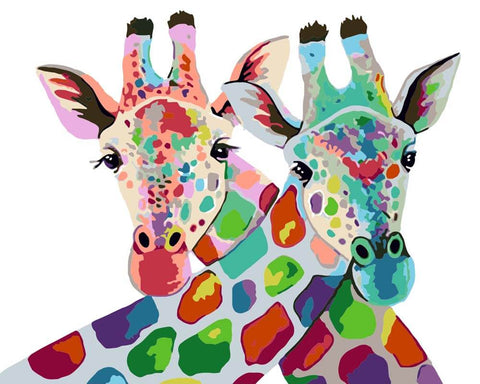 Image of Happy Giraffes - DIY Painting By Numbers