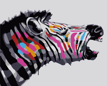 Fighting Zebra - DIY Painting By Numbers