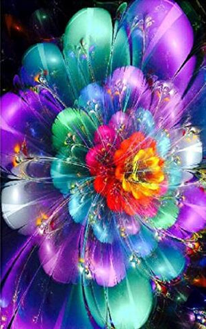 Image of Colorful Feather Flower - DIY Diamond Painting