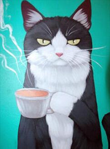 black cat painting