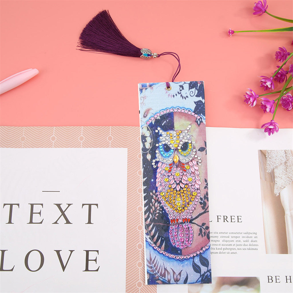 Pink Owl - Diamond Painting Bookmark
